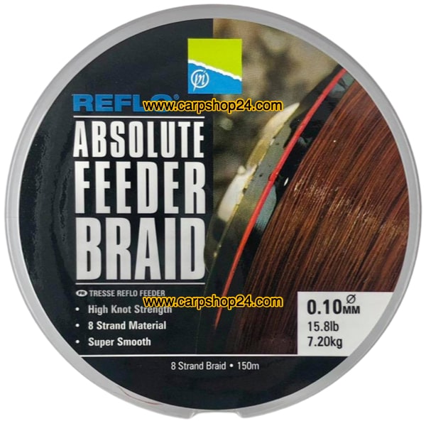 Preston Reflo Absolute Feeder Braid Gevlochten Draad 0.10mm 150m P0280001