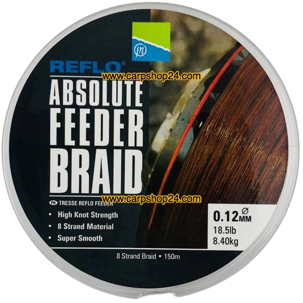Preston Reflo Absolute Feeder Braid Gevlochten Draad 0.12mm 150m P0280002