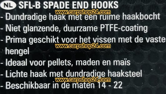 Preston SFL-B Spade End Barbless Haaken Weerhaakloos