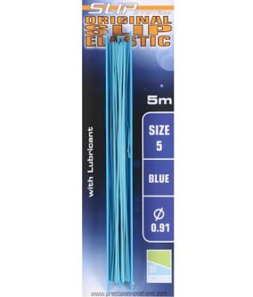 Preston Slip Elastic Volle Elastiek 5m Maat5 091mm Blue Blauw