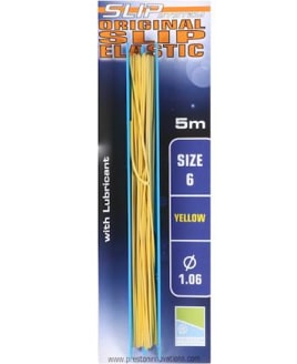 Preston Slip Elastic Volle Elastiek 5m Maat6 106mm Yellow Geel